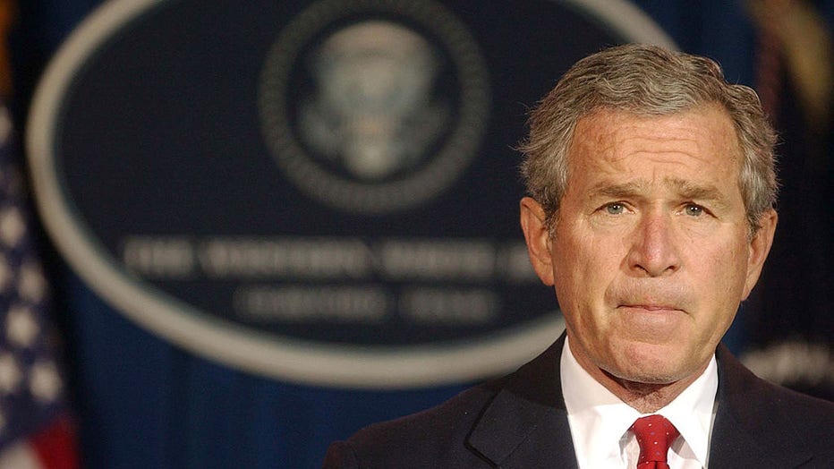 U.S. President George W. Bush Speaks To Media At Ranch