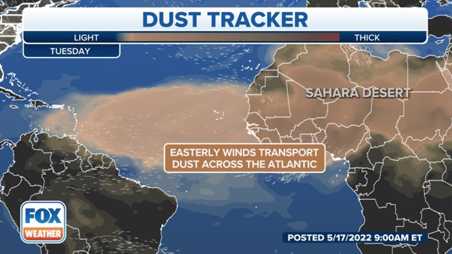 Saharan dust is notorious for creating vibrant sunrises and sunsets and can also contribute to poor air quality (FOX Weather)