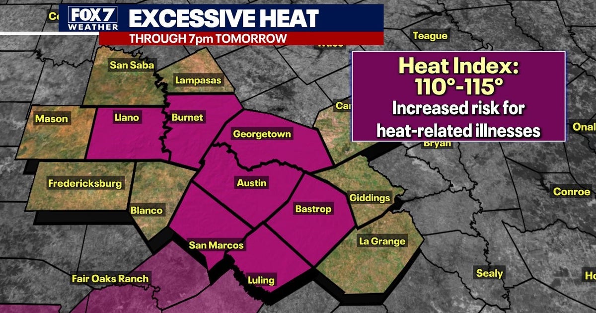 Excessive Heat Warning issued for Central Texas through Sunday | FOX 7 ...