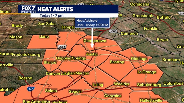 Central Texas under Heat Advisory as temperatures continue to challenge record highs
