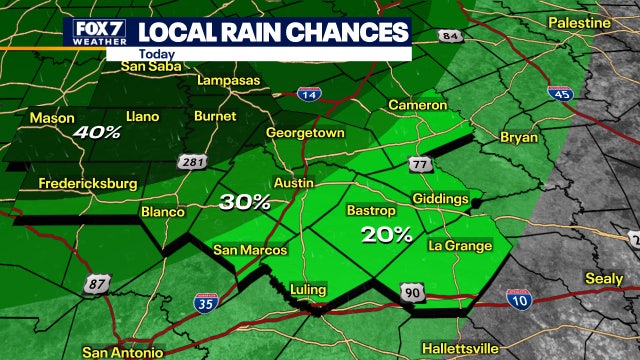 Storms possible in Central Texas, severe weather not expected