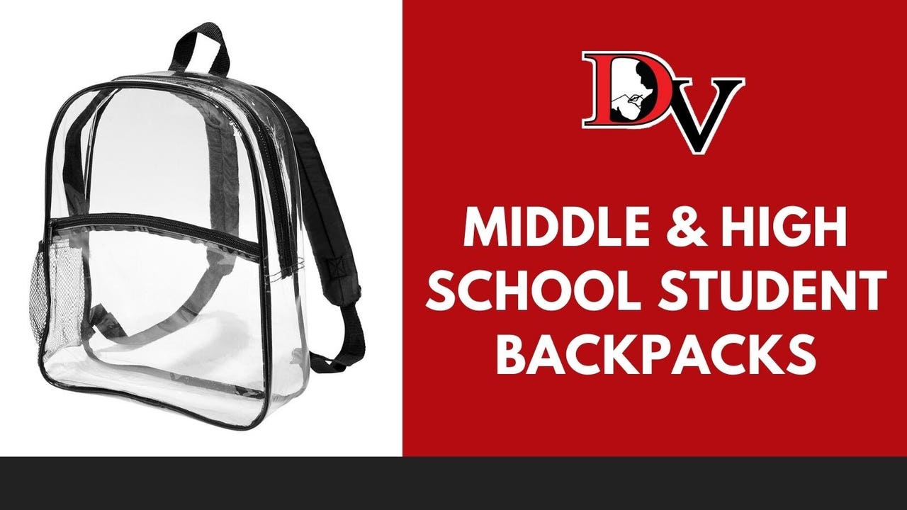 A CCSD school requires clear backpacks for students