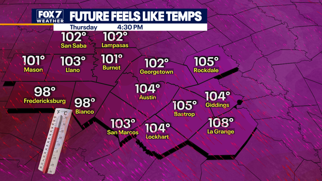 Highs today will again top out in the upper 90s to lower 100s