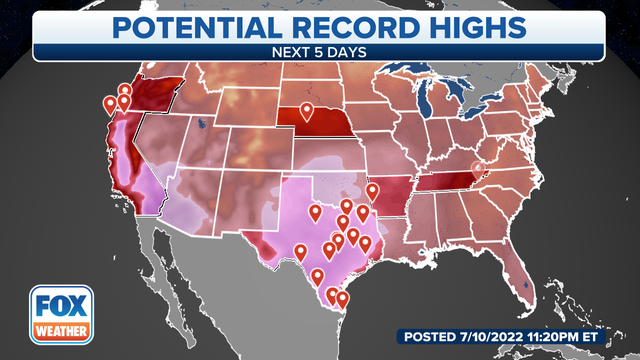Sunday was the all-time hottest day for Huntsville, Texas, as excessive heat continues to start the workweek