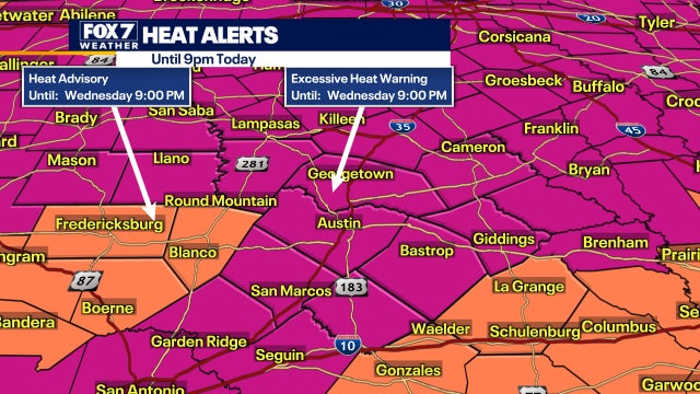 Central Texas remains under Excessive Heat Warning, record highs possible
