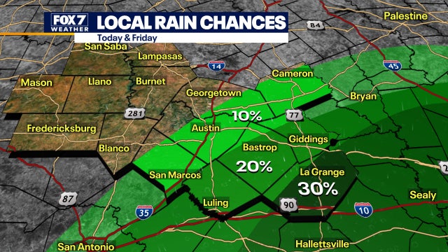 Rain possible in parts of Central Texas but triple digits temperatures remain