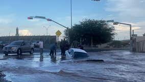 Sinkhole in El Paso: Woman rescued from car by bystanders, firefighters