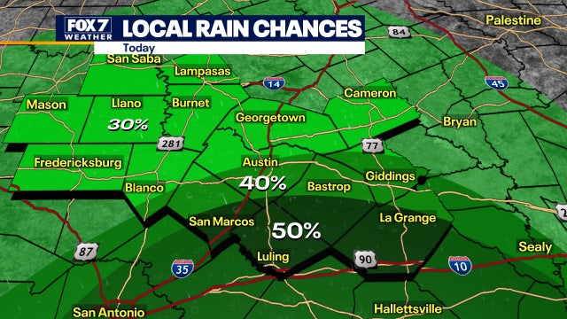 Flooding and rain chances trending down, temps remain below 100s