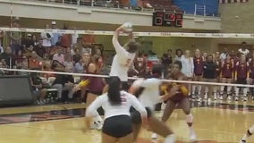 Texas Longhorns women's volleyball team takes on Minnesota