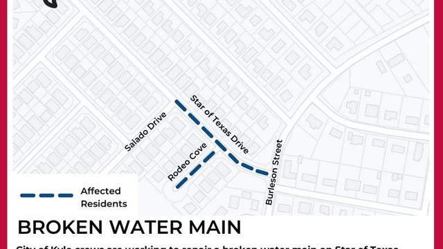 City of Kyle crews repair broken water main