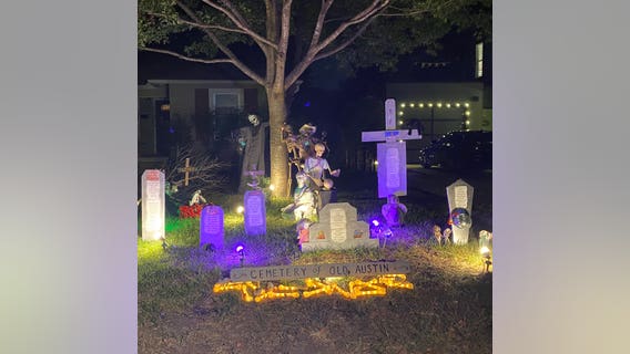 Halloween cemetery display pays tribute to 'Old Austin' and legendary businesses