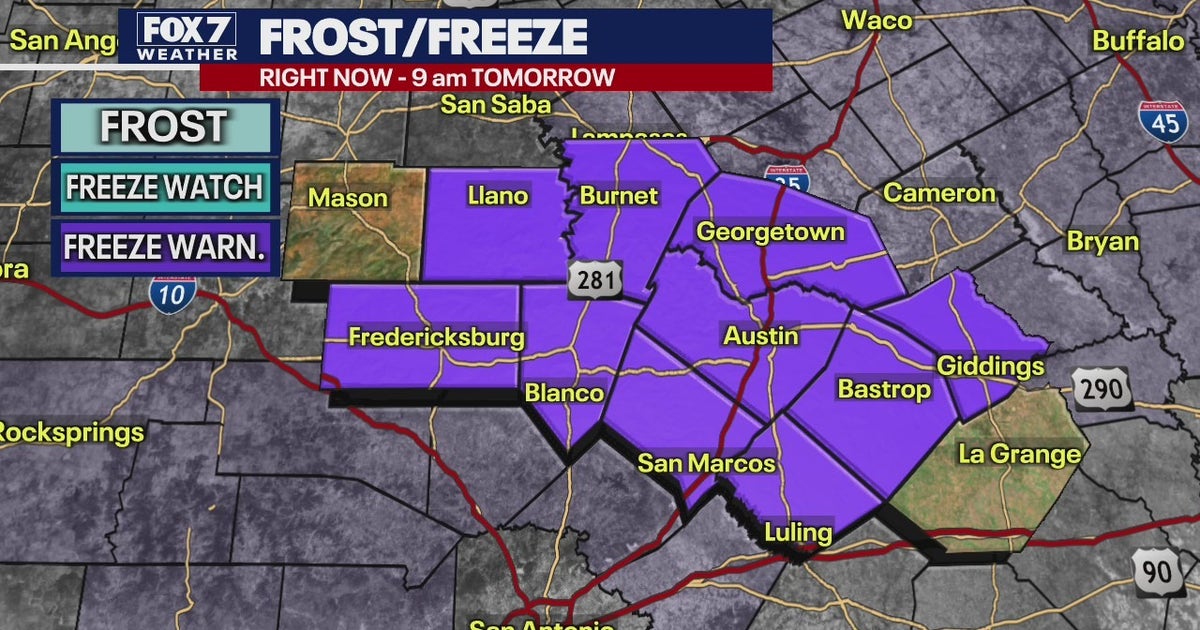 Freeze Warning issued for most of Central Texas | FOX 7 Austin