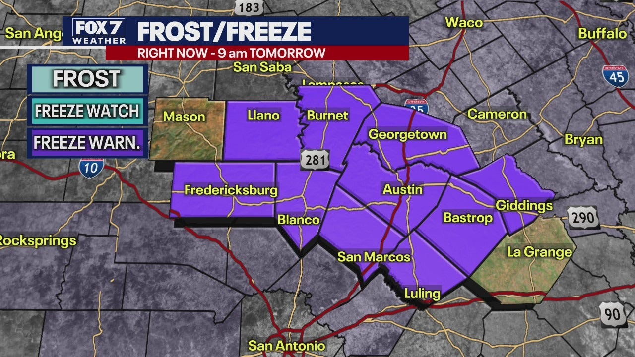 Freeze Warning Issued For Most Of Central Texas FOX 7 Austin Snapshot 2022 11 