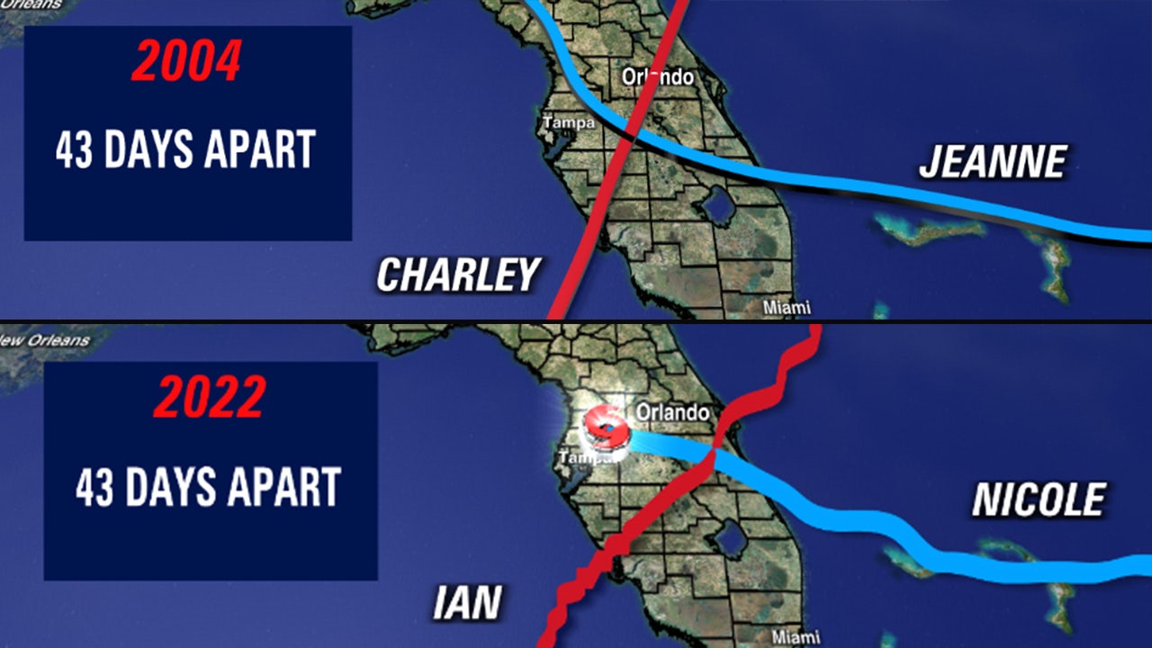 Paths for Hurricanes Ian, Nicole eerily similar to Charley, Jeanne in 2004
