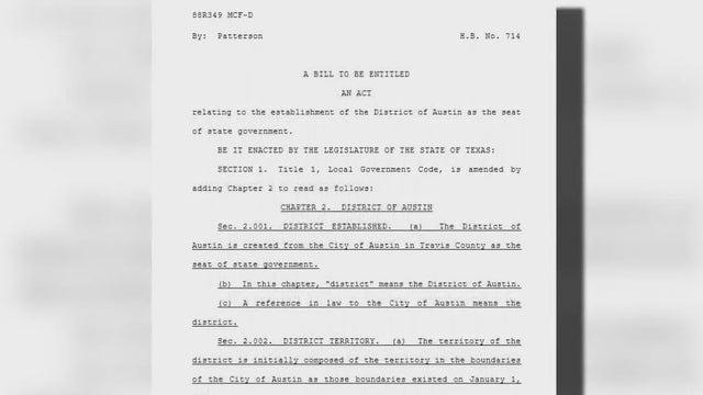 State representative files bill that would create 'District of Austin'