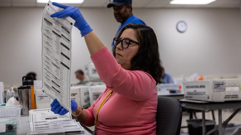 Maricopa County Officials Sort And Count Ballots On Election Day In Phoenix