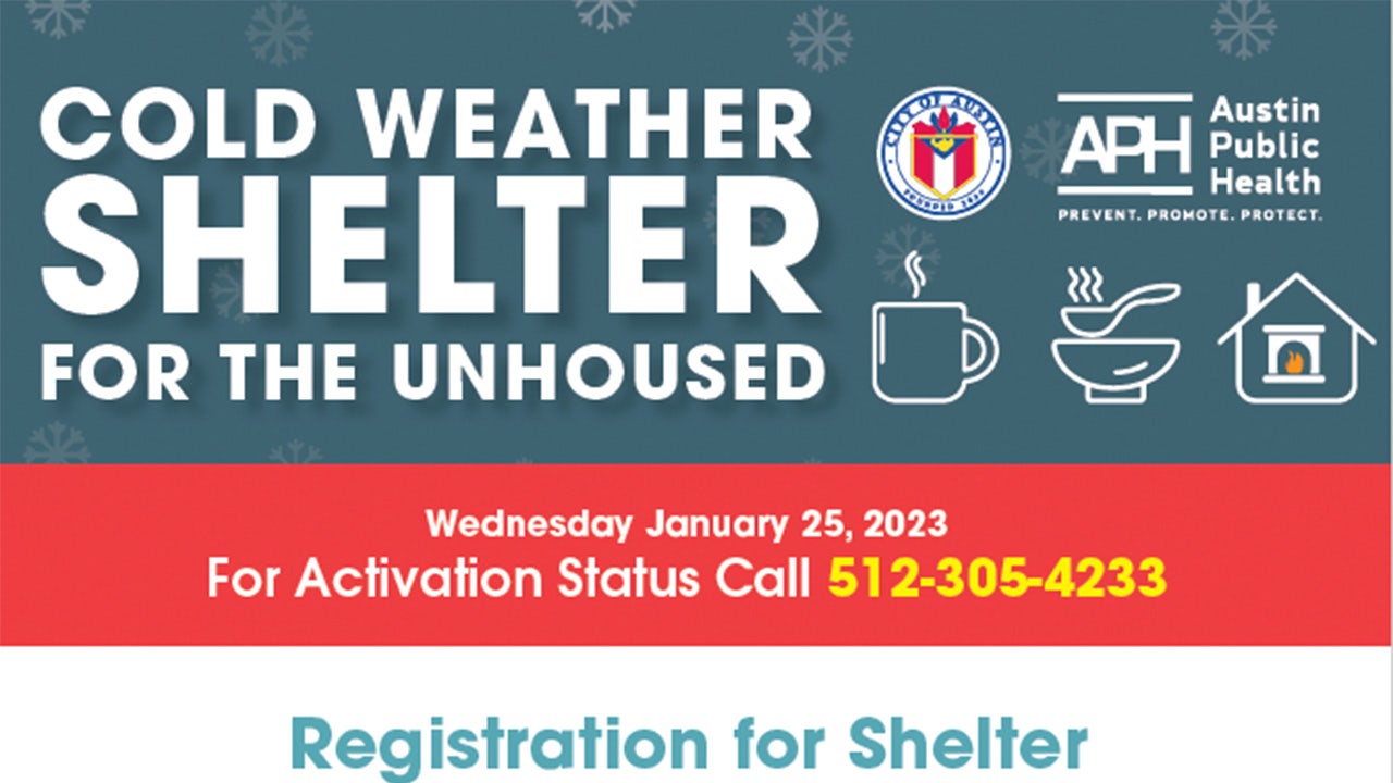 City of Austin activates Cold Weather Shelters Wednesday night