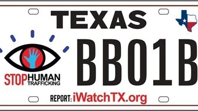 New Texas 'Stop Human Trafficking' license plates available in February