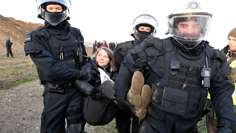 Demonstration near Garzweiler open pit mine