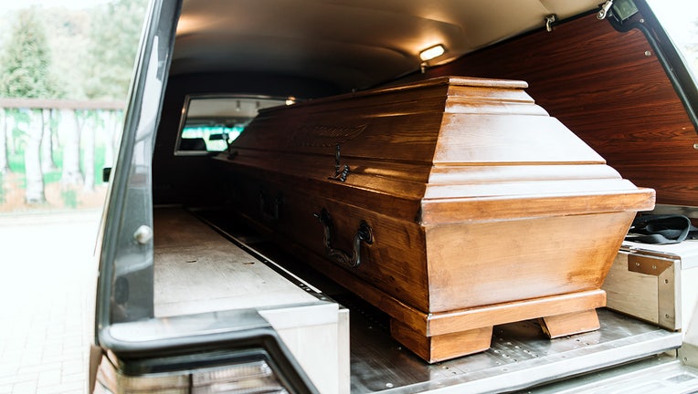 photo of a coffin