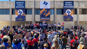 Texas teachers fight for more funding, speak out against school choice vouchers