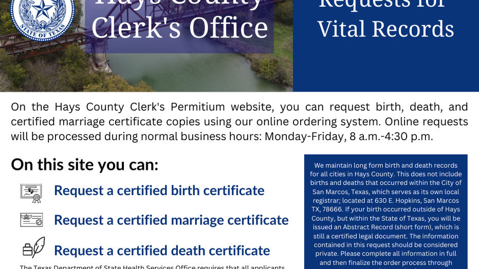Hays County Clerk offering new faster service to process vital records
