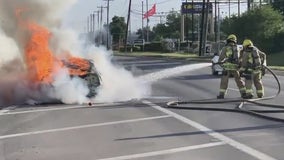 Car fire causes traffic issues in South Austin