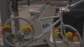 White bike gifted to family of bicyclist killed by falling construction debris in West Campus