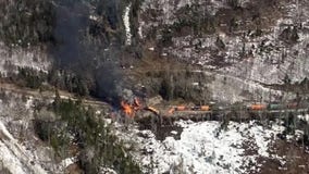 Train carrying hazardous materials derails in rural Maine, residents warned to 'stay clear'