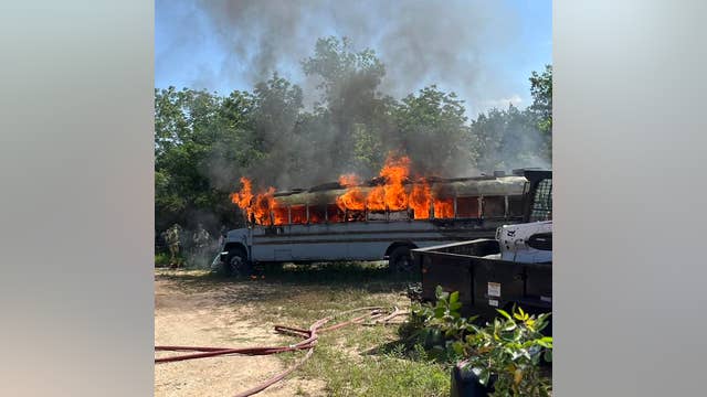 Decommissioned school bus catches fire in West Austin