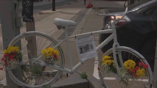 White bike gifted to family of bicyclist killed by falling construction debris in West Campus