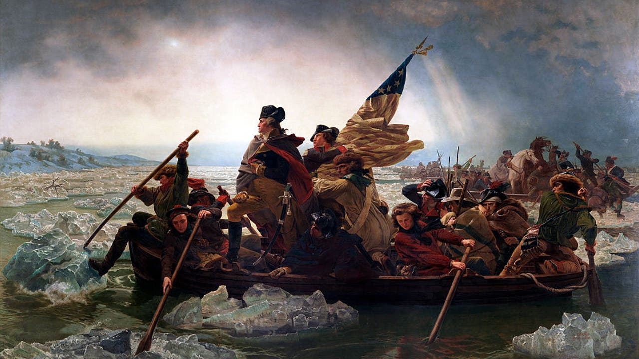 Austin firefighters recreate famous George Washington painting for bluebonnet challenge Austin firefighters recreate famous George Washington painting for bluebonnet challenge