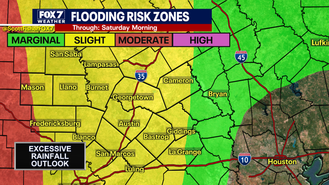 Austin weather: Heavy rain, storms, flooding risk starting Friday night