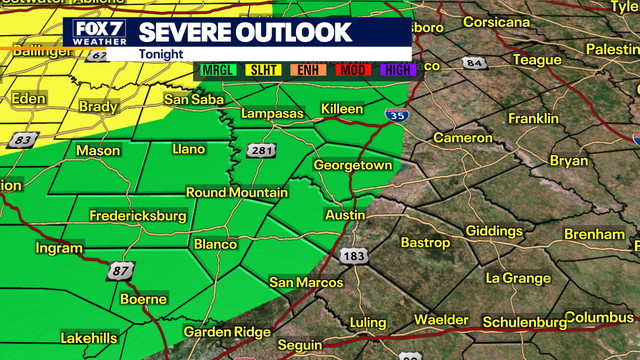 Austin weather: Severe weather risk late Tuesday night