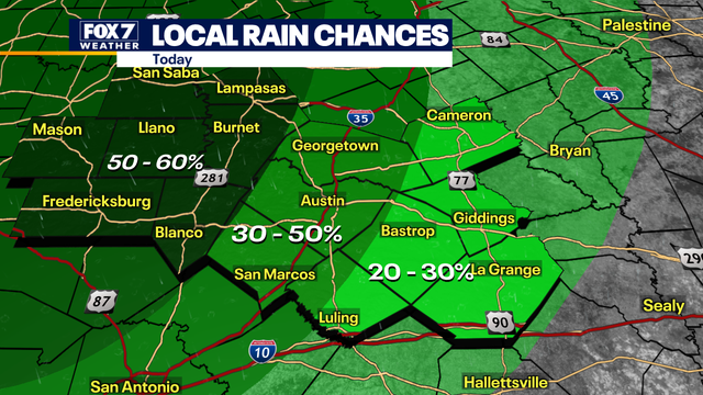 Austin weather: Storms clear, another round of spotty showers possible