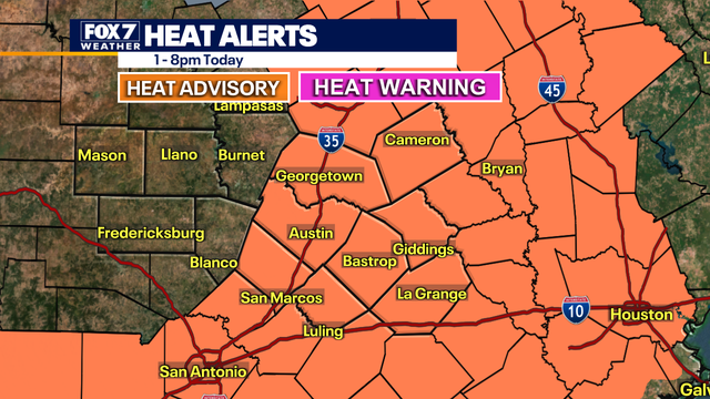 Austin weather: Heat indices could reach 105 to 110 degrees Wednesday