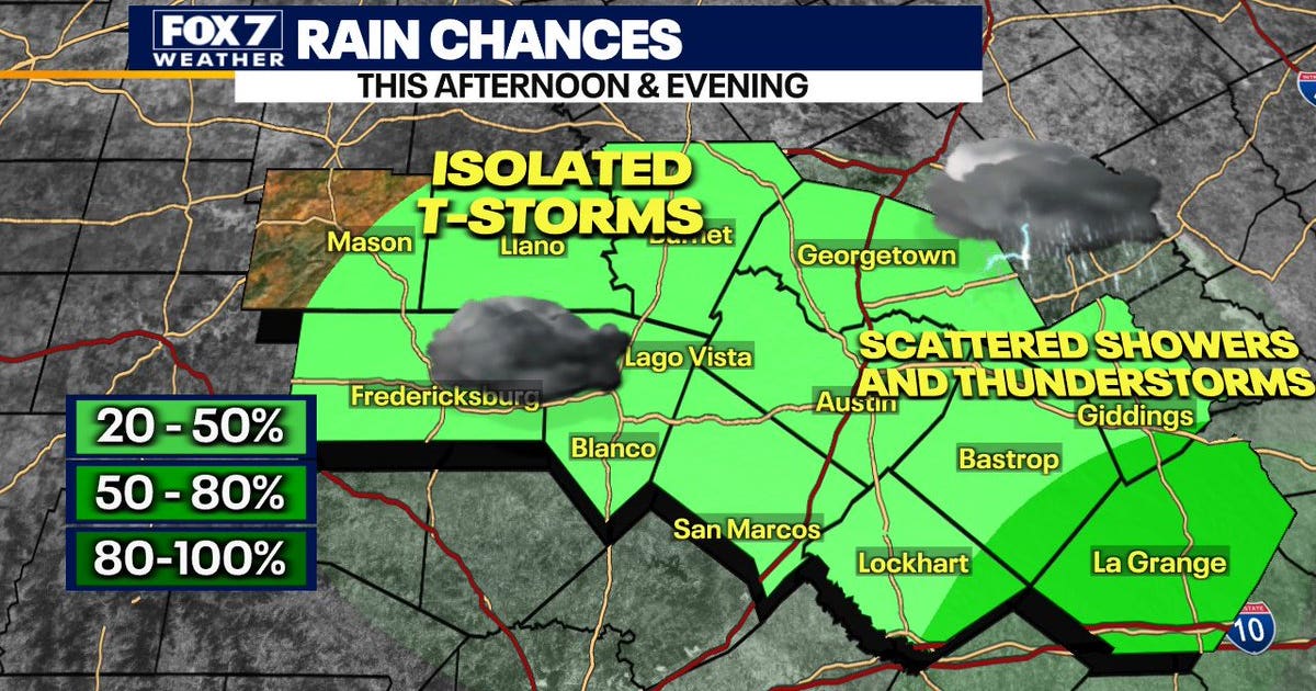 Austin weather: Spotty showers possible Wednesday, Thursday | FOX 7 Austin