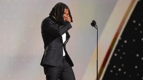 Damar Hamlin breaks down in tears during award tribute to Buffalo Bills training staff at ESPYS