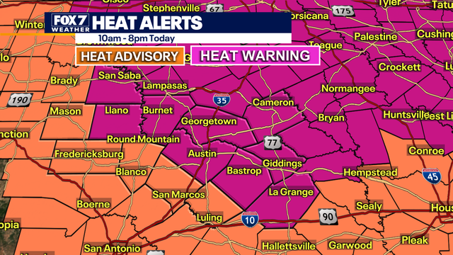Austin weather: Heat warnings, advisories return to Central Texas