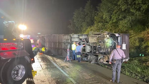 3 passengers dead after charter bus crashes, flips on Pennsylvania interstate: state police