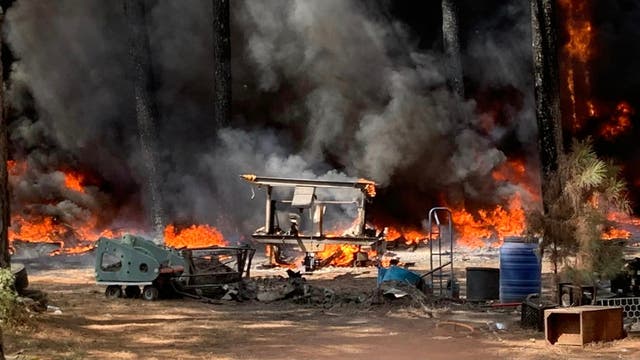 Crews fight large fire in Fayette County