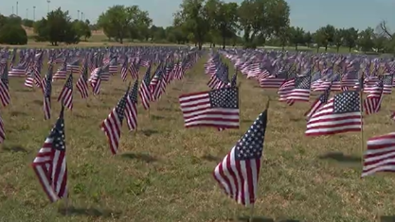 September 11: American flags planted at Round Rock park honor 9/11 victims