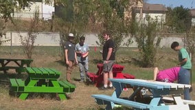 UT Greek life members take part in Day of Service beautifying Austin ISD campuses