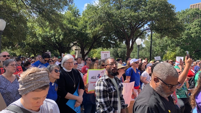 Public education advocates rally against school vouchers at Capitol