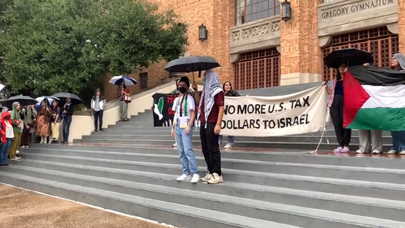 Hundreds of UT students walk out of class to support Palestine