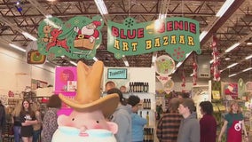 Shoppers visit Blue Genie Art Bazaar on Christmas Eve for last-minute gifts