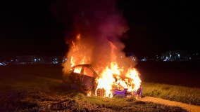 Stolen car from Austin found on fire in Manor
