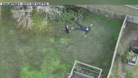 VIDEO: Hutto police catch suspect hiding in bushes with drone