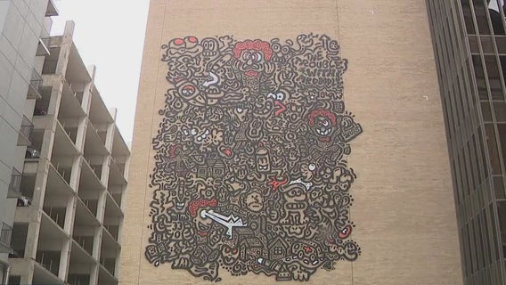 Mr. Doodle paints his largest U.S. mural in downtown Austin