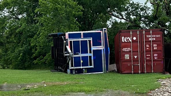 Storms overturn food truck and cause other damage in Manor